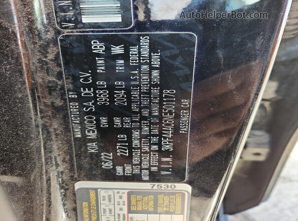 3KPF44AC6NE501178 2022 KIA FORTE Black Widok naklejki z numerem VIN