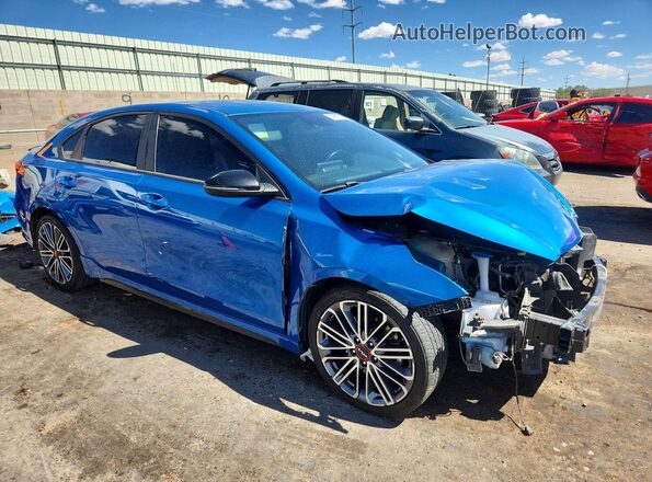 3KPF44AC8NE481449 2022 KIA FORTE Blue Przód prawy
