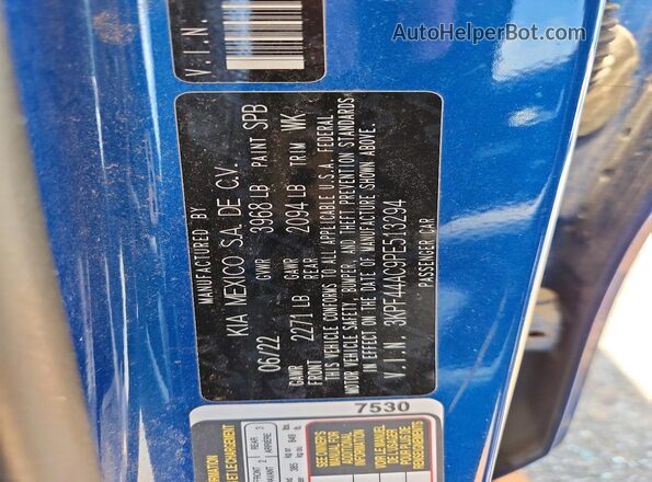 3KPF44AC9PE513294 2023 KIA FORTE Blue Շարժիչի բաժամունքի տեսք