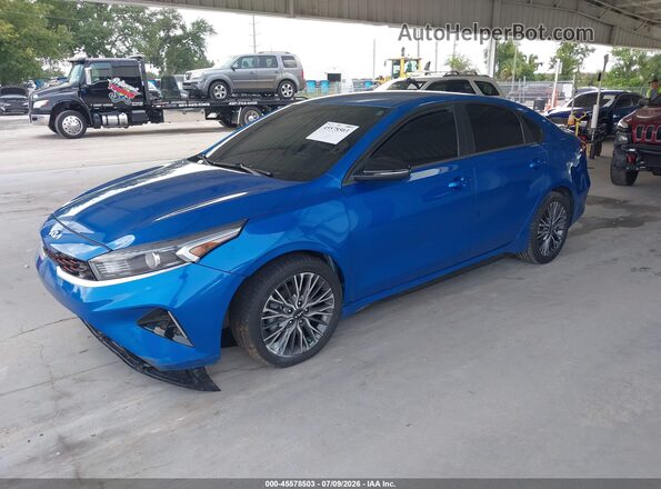 3KPF54AD2NE511292 2022 KIA FORTE Blue წინა მარცხენა ხედი სამი მეოთხედიდან