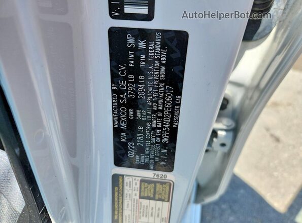 3KPF54AD2PE606017 2023 KIA FORTE White Вид наклейки з VIN-кодом
