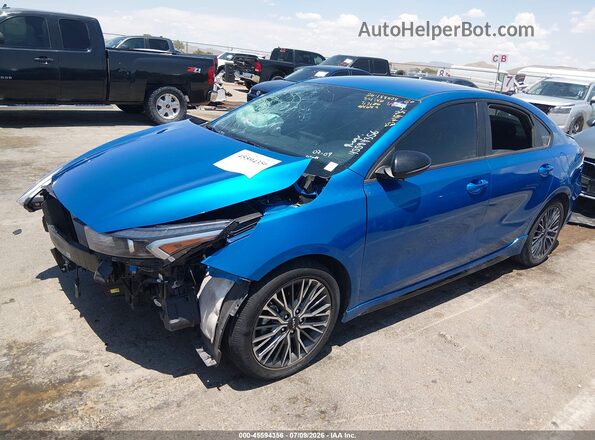 3KPF54AD4PE573943 2023 KIA FORTE Blue წინა მარცხენა ხედი სამი მეოთხედიდან