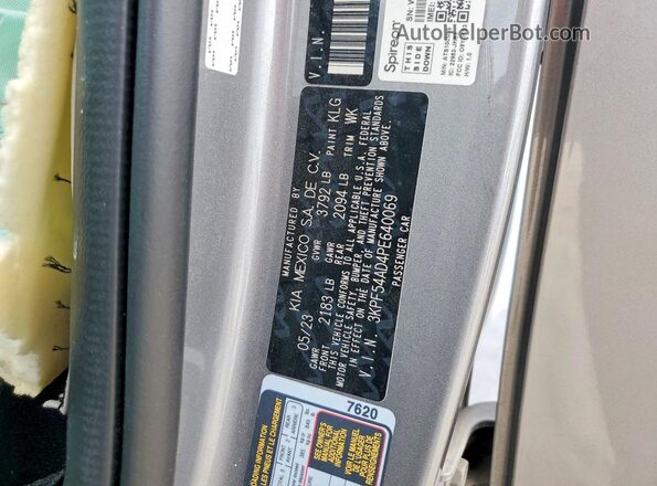 3KPF54AD4PE640069 2023 KIA FORTE Серебряный Вид наклейки с VIN-кодом