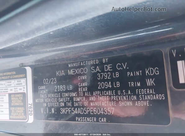 3KPF54AD5PE604357 2023 KIA FORTE Серый Вид подкапотного пространства