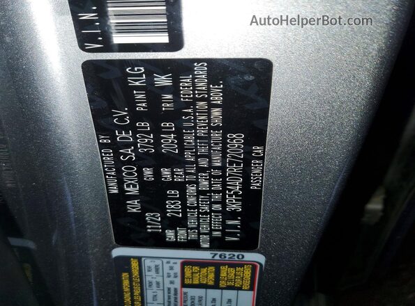 3KPF54AD7RE720968 2024 KIA FORTE Silver Widok naklejki z numerem VIN