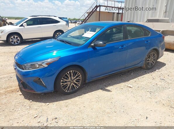 3KPF54AD8NE495065 2022 KIA FORTE Blue წინა მარცხენა ხედი სამი მეოთხედიდან