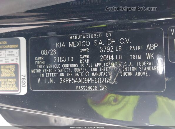 3KPF54AD9PE682690 2023 KIA FORTE Black Շարժիչի բաժամունքի տեսք