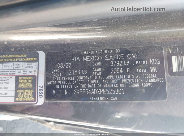 3KPF54ADXPE525301 2023 KIA FORTE Серый Вид подкапотного пространства