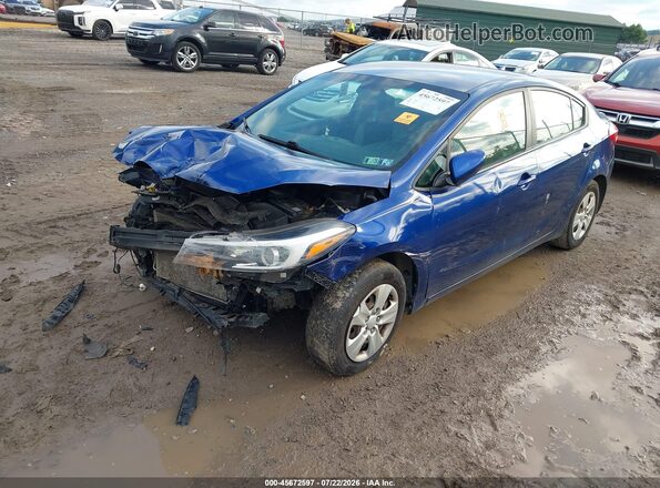 3KPFK4A71JE167614 2018 KIA FORTE Blue Առջևի ձախ երեք քառորդ տեսարան