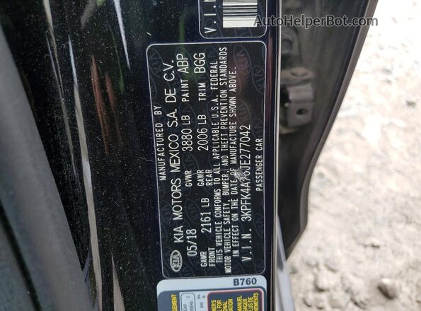 3KPFK4A76JE277042 2018 KIA FORTE Black Вид підкапотного простору