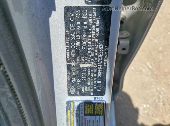 3KPFK4A7XJE268361 2018 KIA FORTE Silver Շարժիչի բաժամունքի տեսք