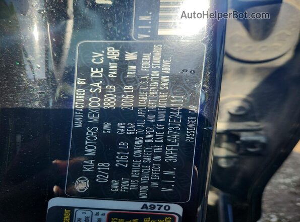 3KPFL4A73JE244111 2018 KIA FORTE Black Շարժիչի բաժամունքի տեսք