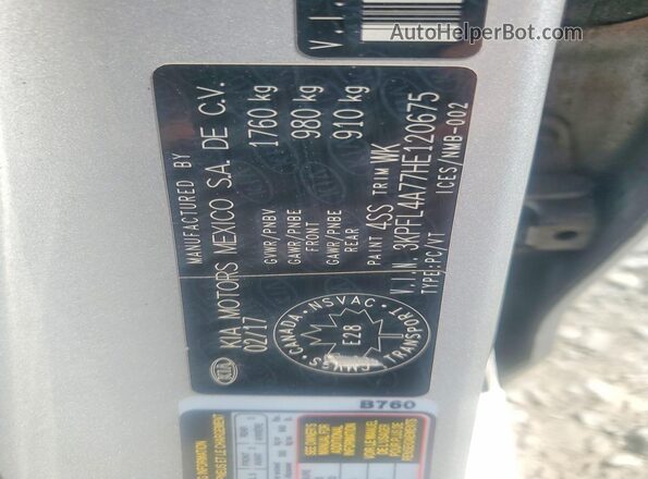 3KPFL4A77HE120675 2017 KIA FORTE Серебряный Вид подкапотного пространства