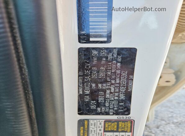 3KPFT4DE1SE005362 2025 KIA K4 White VIN կոդի պիտակի տեսք