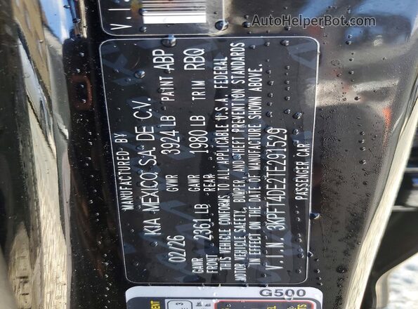 3KPFT4DE2TE291529 2026 KIA K4 Black Вид підкапотного простору