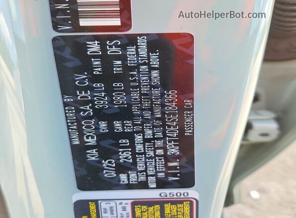 3KPFT4DE4SE184366 2025 KIA K4 Gray Вид підкапотного простору