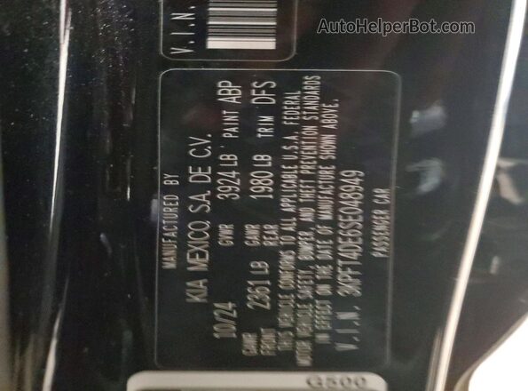 3KPFT4DE6SE048949 2025 KIA K4 Black Engine compartment view