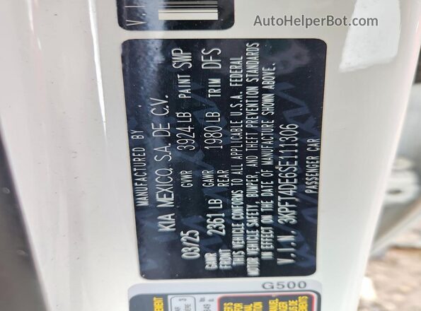 3KPFT4DE6SE111306 2025 KIA K4 White Շարժիչի բաժամունքի տեսք