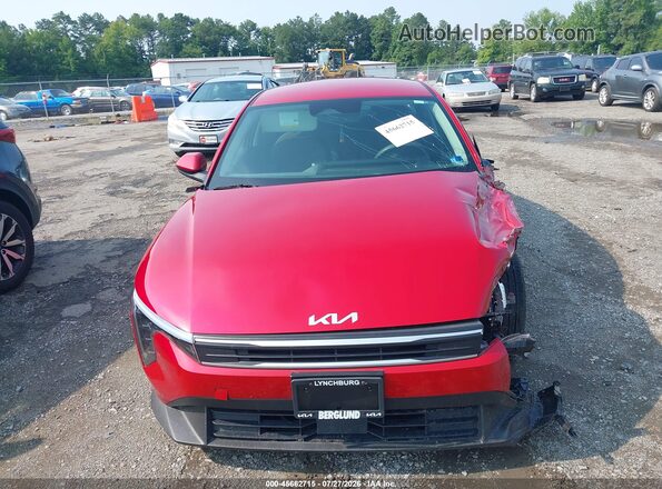 3KPFT4DE7SE025891 2025 KIA K4 Red Սարքավորումների վահանակի տեսք