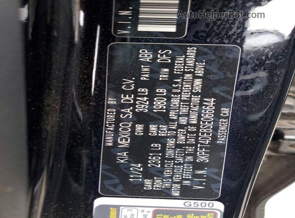 3KPFT4DE8SE066644 2025 KIA K4 Black Вид підкапотного простору