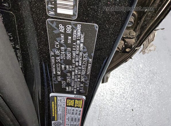 3KPFT4DE8TE257675 2026 KIA K4 Black VIN sticker view