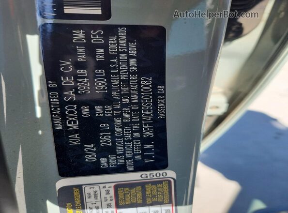 3KPFT4DE9SE010082 2025 KIA K4 Gray VIN sticker view