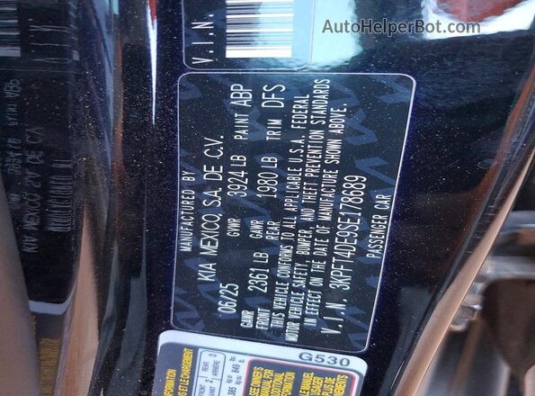 3KPFT4DE9SE178689 2025 KIA K4 Black ძრავის განყოფილების ხედი