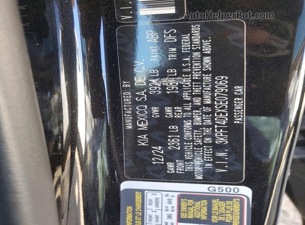 3KPFT4DEXSE079069 2025 KIA K4 Black VIN sticker view