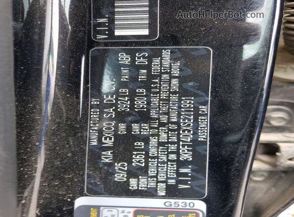3KPFT4DEXSE211991 2025 KIA K4 Черный Вид наклейки с VIN-кодом
