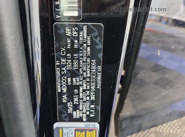 3KPFU4DE3SE243064 2025 KIA K4 Black Вид підкапотного простору