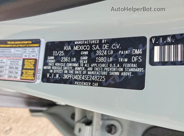 3KPFU4DE4SE248225 2025 KIA K4 Green Engine compartment view