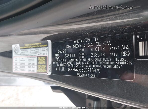3KPFW4DE8SE215979 2025 KIA K4 Gray Widok komory silnika
