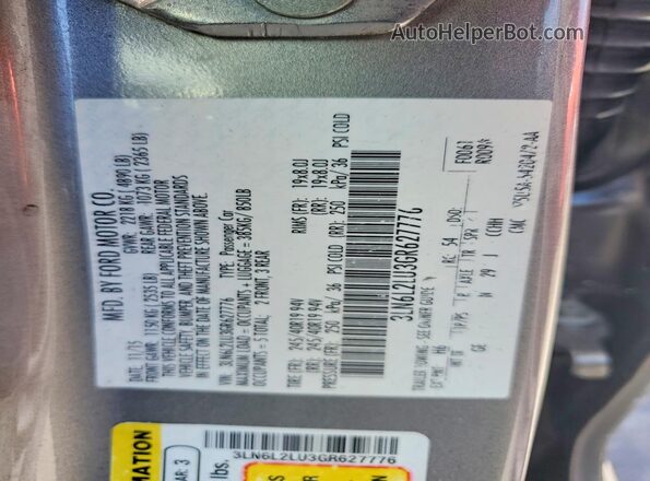 3LN6L2LU3GR627776 2016 LINCOLN MKZ Silver Engine compartment view