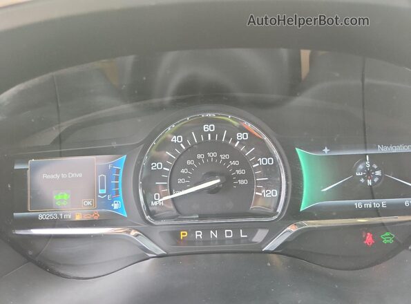 3LN6L2LU5GR626094 2016 LINCOLN MKZ Gray Սարքավորումների վահանակի տեսք