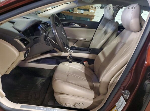 3LN6L2LU9GR601795 2016 LINCOLN MKZ Burgundy Widok wnętrza z przodu