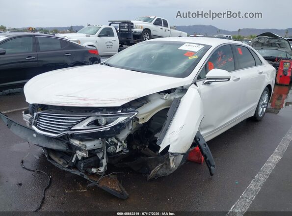 3LN6L2LU9GR622520 2016 LINCOLN MKZ HYBRID White Առջևի ձախ երեք քառորդ տեսարան