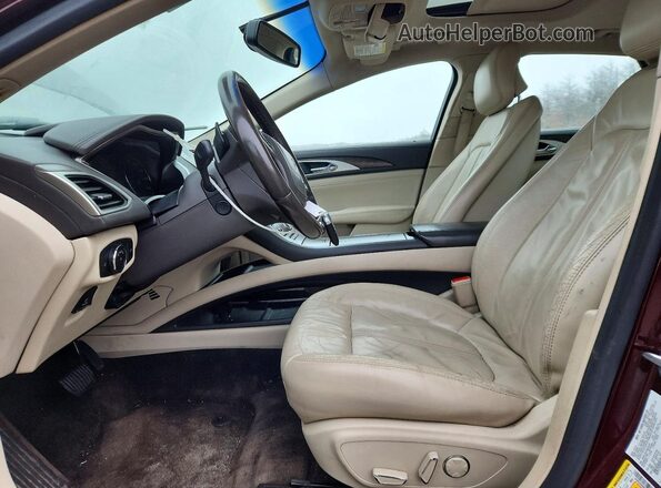 3LN6L5D99HR602247 2017 LINCOLN MKZ Burgundy წინა სალონის ხედი