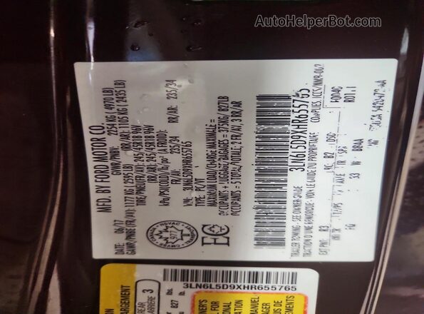 3LN6L5D9XHR655765 2017 LINCOLN MKZ Burgundy Շարժիչի բաժամունքի տեսք