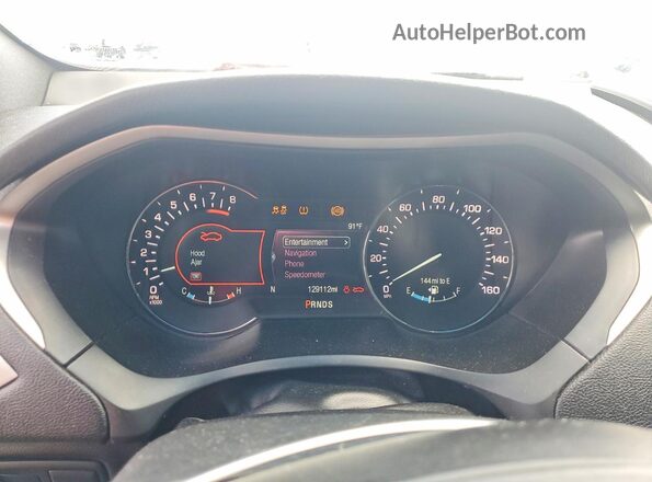 3LN6L5E98JR607539 2018 LINCOLN MKZ White Widok zestawu wskaźników