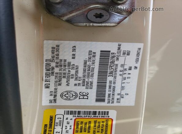 3LN6L5F92JR619619 2018 LINCOLN MKZ Beige Вид підкапотного простору