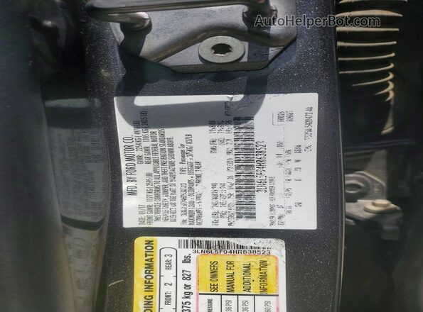 3LN6L5F94HR638523 2017 LINCOLN MKZ Серый Вид подкапотного пространства