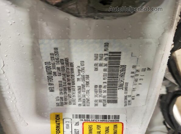 3LN6L5FC1HR628608 2017 LINCOLN MKZ White Вид підкапотного простору