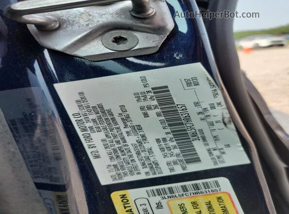 3LN6L5FC7HR631657 2017 LINCOLN MKZ Синий Вид подкапотного пространства