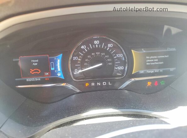 3LN6L5KU2HR630284 2017 LINCOLN MKZ Белый Вид щитка приборов