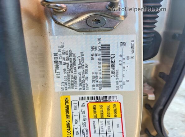 3LN6L5MU4HR627478 2017 LINCOLN MKZ Tan Вид підкапотного простору