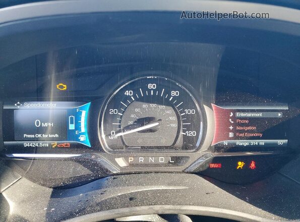 3LN6L5MU7JR618232 2018 LINCOLN MKZ Синий Вид щитка приборов
