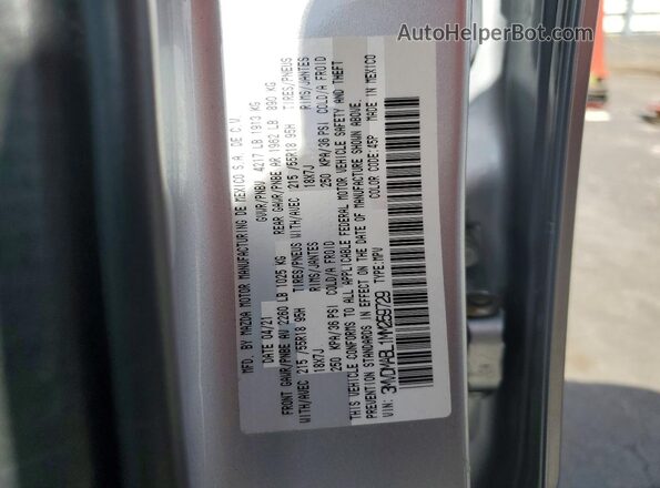 3MVDMABL1MM259729 2021 MAZDA CX-30 Silver VIN կոդի պիտակի տեսք