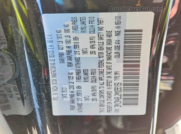 3MVDMABL2MM266169 2021 MAZDA CX-30 Black Vista de la etiqueta del VIN