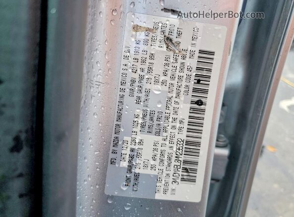3MVDMABL8MM235332 2021 MAZDA CX-30 Silver Vista de la etiqueta del VIN