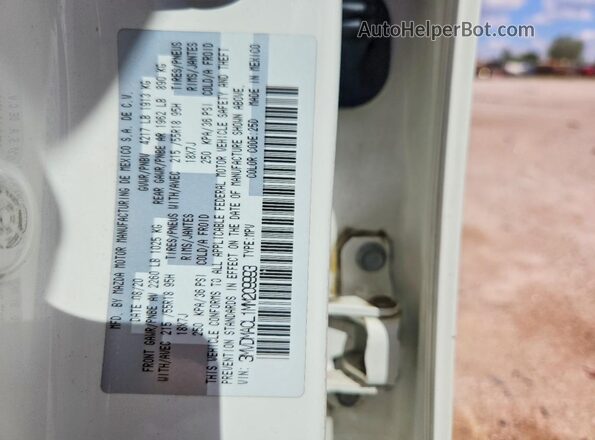 3MVDMACL1MM209993 2021 MAZDA CX-30 White Вид наклейки з VIN-кодом